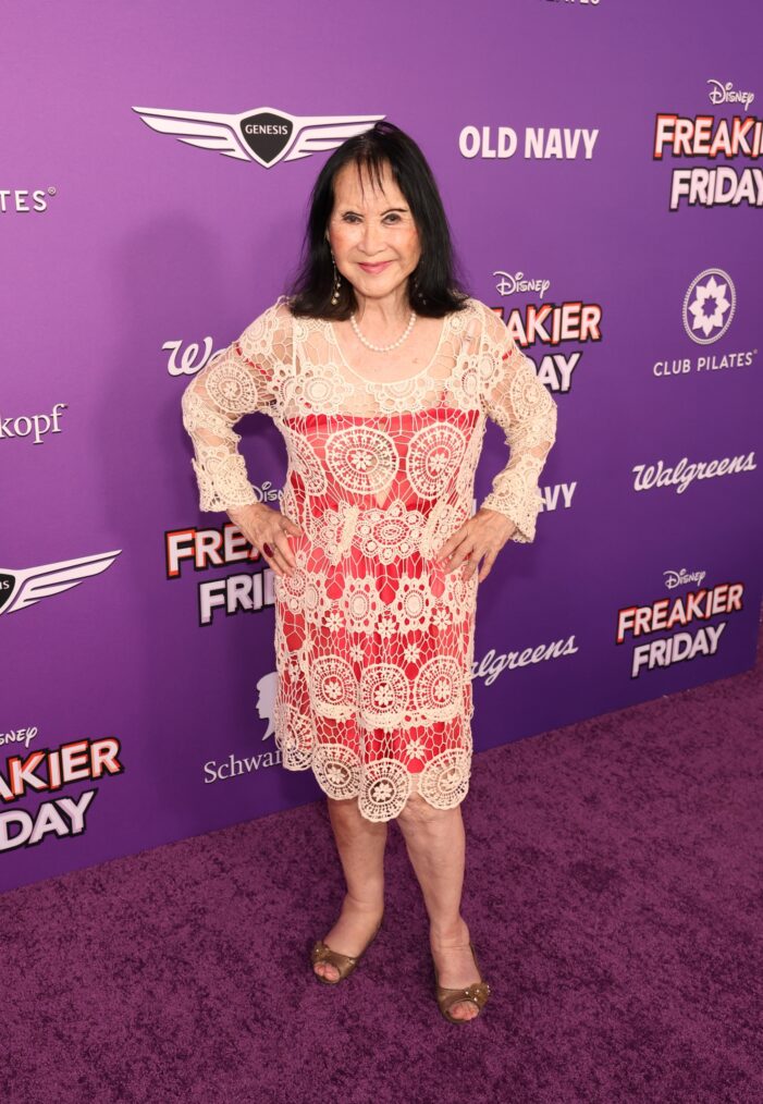 Lucille Soong attends the Hollywood premiere of 'Freakier Friday,' July 22, 2025.