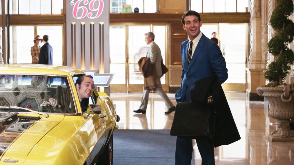 Vincent Kartheiser, James Wolk in Mad Men - 'In Care Of', (Season 6, ep. 613, aired June 23, 2013), 2007-. photo: Michael Yarish / © AMC / Courtesy: Everett Collection