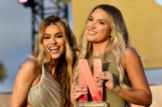 Chrishell Stause and Madison Errichiello are seen onstage during Netflix Summer Break at Santa Monica Pier on July 17, 2025 in Santa Monica, California.