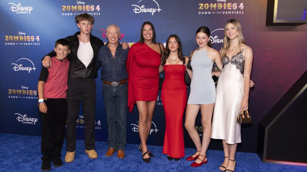 Neal McDonough and his family attend the 'Zombies 4' Los Angeles premiere in July 2025.