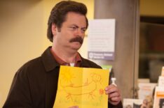Nick Offerman as Ron Swanson on Season 6, Episode 14 of NBC's 'Parks and Recreation.'
