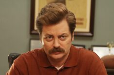 Nick Offerman as Ron Swanson on Season 6, Episode 4, of NBC's 'Parks and Recreation.'