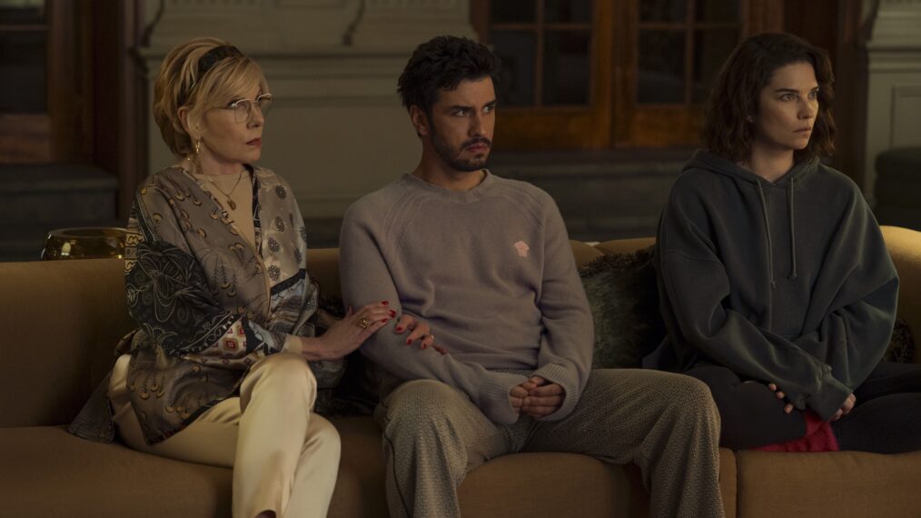 NINE PERFECT STRANGERS - “Batsh*t” - The strangers finally realize what has brought them together. (Disney/Reiner Bajo) CHRISTINE BARANSKI, ARAS AYDIN, ANNIE MURPHY