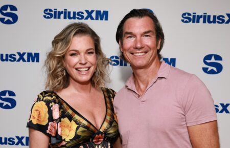 Rebecca Romijn and Jerry O'Connell visit SiriusXM at SiriusXM Studios in New York City, July 2025.