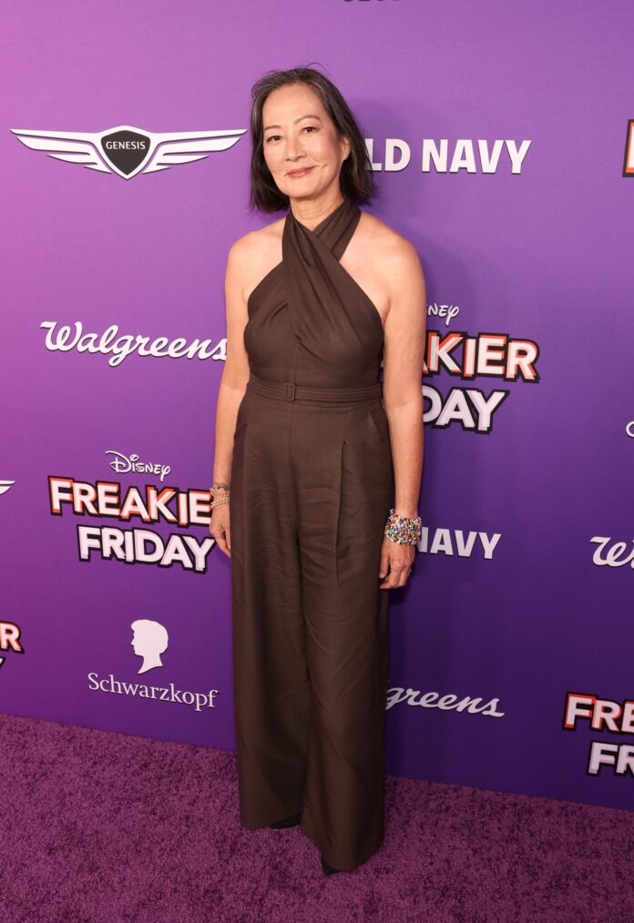 Rosalind Chao attends the Hollywood premiere of 'Freakier Friday,' July 22, 2025.