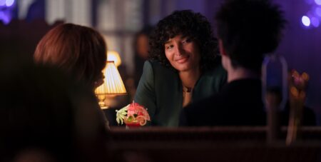 The Sandman. (L to R) Esmé Creed-Miles as Delirium, Indya Moore as Wanda, Tom Sturridge as Dream in episode 204 of The Sandman. 