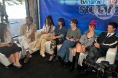 'Gen V's Hamish Linklater, Jaz Sinclair, London Thor, Michele Fazekas, Maddie Phillips, and Derek Luh chat with Emily Aslanian at SDCC