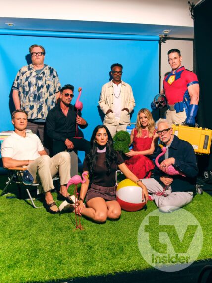 Freddie Stroma, Steve Agee, Frank Grillo, Sol Rodriguez, Tim Meadows, Jennifer Holland, James Gunn, and John Cena for 'Peacemaker' at SDCC 2025