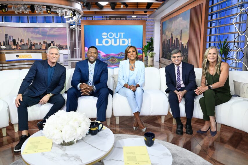Sam Champion, Michael Strahan, Robin Roberts, George Stephanopoulos, and Becky Worley on ABC's 'Good Morning America,' June 2025.