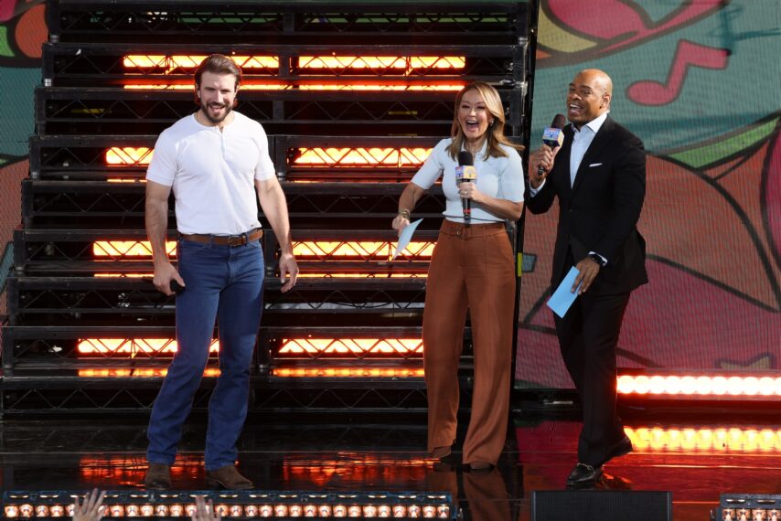Sam Hunt, Eva Pilgrim, and DeMarco Morgan on ABC's 'Good Morning America,' September 2023.