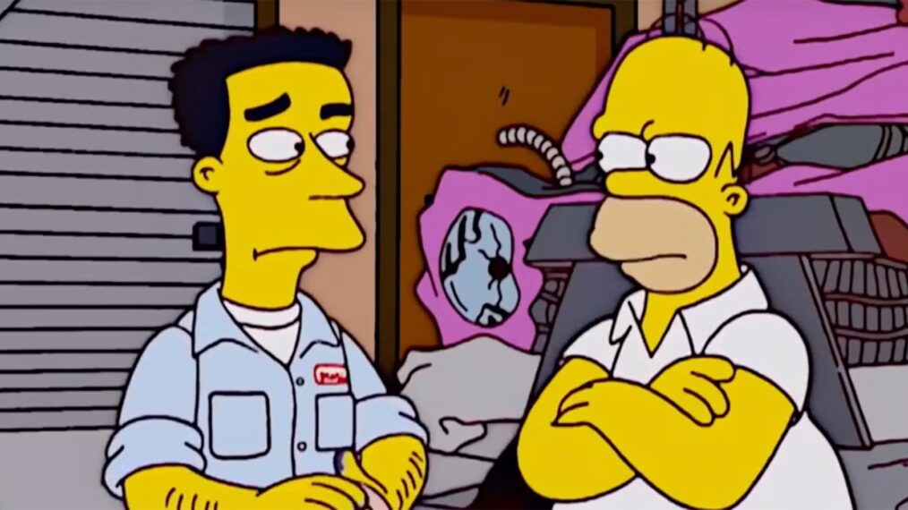 Frank Grimes Jr. and Homer Simpson in 'The Great Louse Detective' - 'The Simpsons