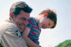 Andy Griffith, Ron Howard, on the set of The Andy Griffith Show