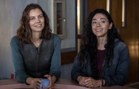Lauren Cohan, Aimee Garcia - The Walking Dead: Dead City _ Season 3, Episode X - Photo Credit: Robert Clark/AMC