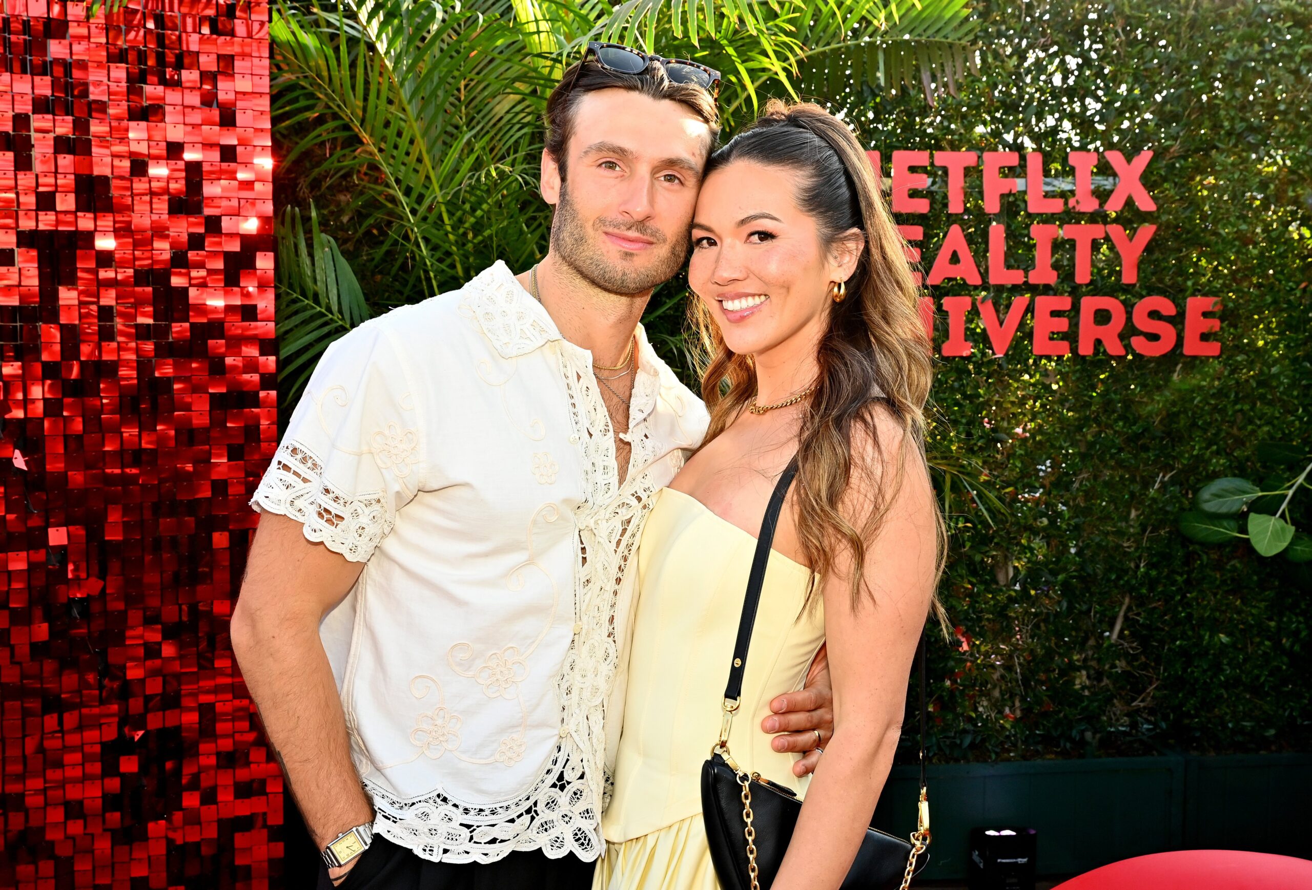 Garrett Josemans and Taylor Krause from Love Is Blind attend Netflix Summer Break