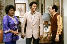 Isabel Sanford as 'Weezy,' Mike Evans as Lionel, and Sherman Hemsley as George in 'The Jeffersons'