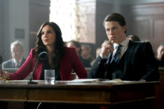 Lana Parrilla as Jocelyn 'Bruiser' Stone, Milo Callaghan as Rudy Baylor in The Rainmaker