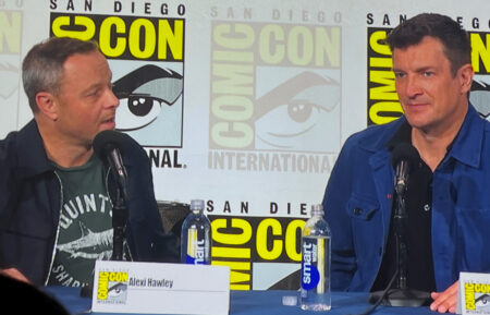 Alexi Hawley and Nathan Fillion at SDCC 2025