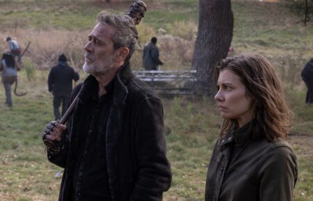 Lauren Cohan as Maggie Rhee, Jeffrey Dean Morgan as Negan - The Walking Dead: Dead City _ Season 3, Episode X - Photo Credit: