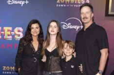 Tiffani Theissen and Brady Smith attend the 'Zombies 4' Los Angeles premiere in July 2025.