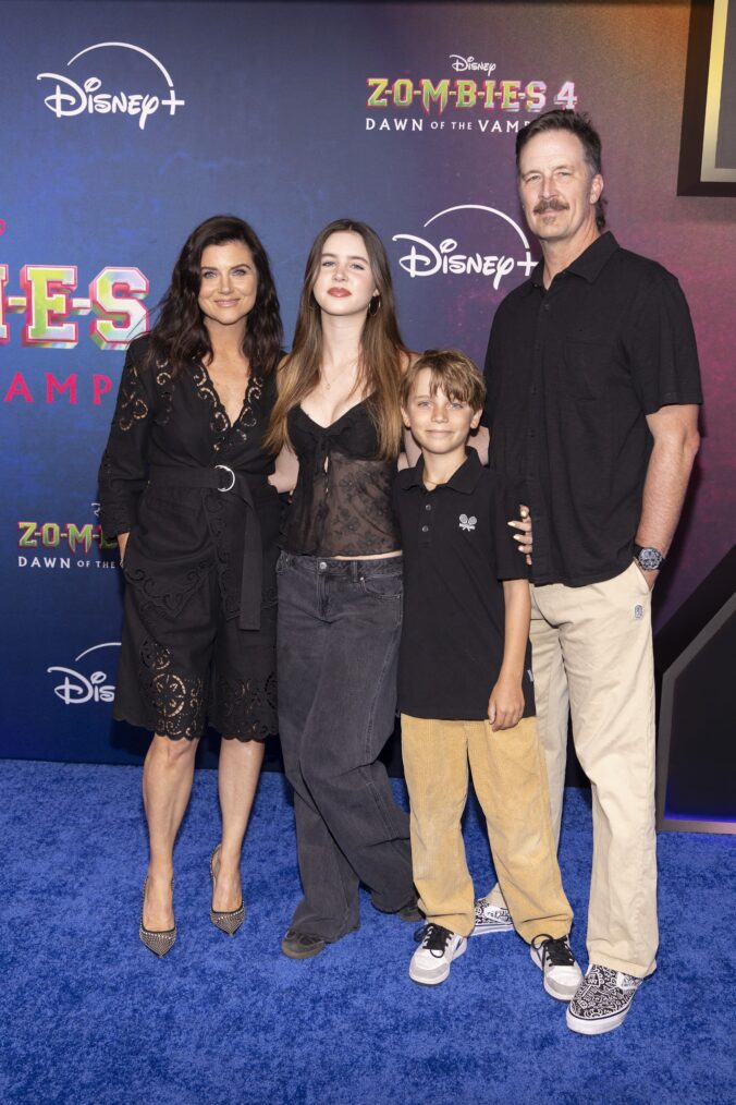 Tiffani Theissen and Brady Smith attend the 'Zombies 4' Los Angeles premiere in July 2025.