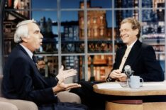 Tom Snyder and David Letterman on 'The Late Show with David Letterman' in 1994.