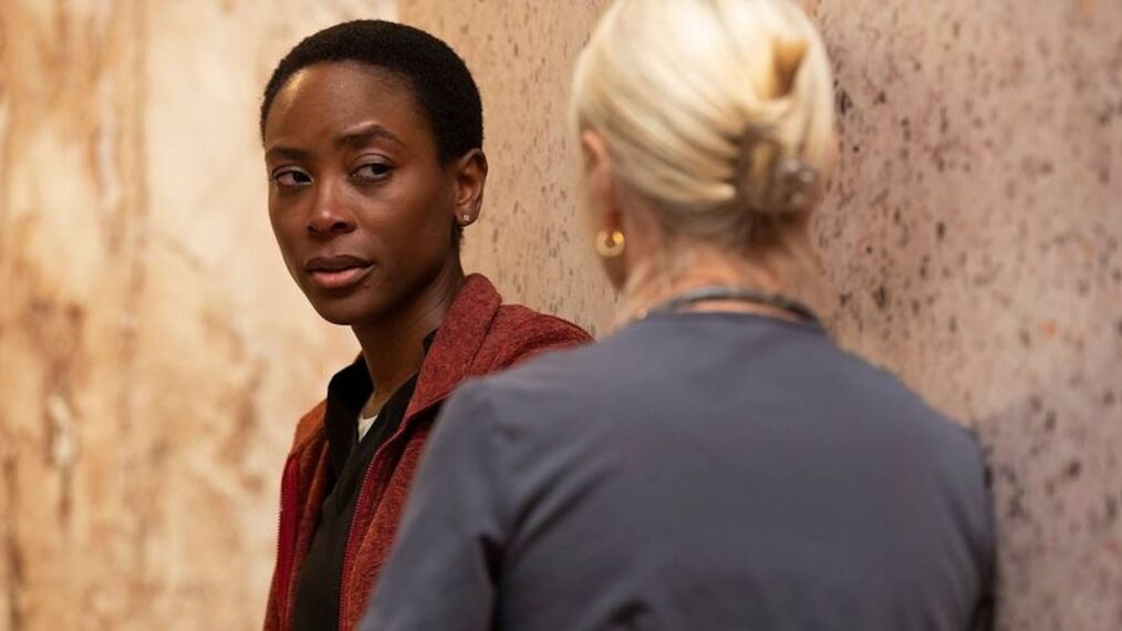 Tracy Ifeachor and Katherine LaNasa on Season 1, Episode 9, of HBO Max's 'The Pitt.'