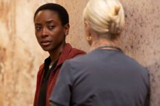 Tracy Ifeachor and Katherine LaNasa on Season 1, Episode 9, of HBO Max's 'The Pitt.'