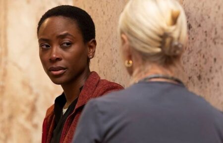 Tracy Ifeachor and Katherine LaNasa on Season 1, Episode 9, of HBO Max's 'The Pitt.'