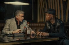 Sylvester Stallone as Dwight Manfredi and Samuel L. Jackson as Russell Lee Washington Jr. in the Paramount+ original series Tulsa King