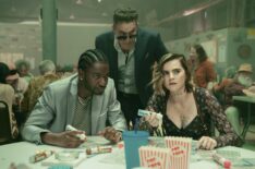 Jay Will as Tyson, Chris Caldovino as Goodie and McKenna Quigley Harrington as Grace in the Paramount+ original series Tulsa King