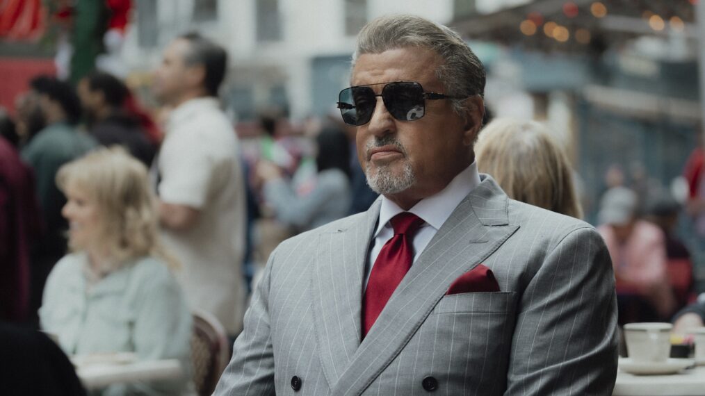 Sylvester Stallone as Dwight Manfredi in the Paramount+ original series TULSA KING. Photo Credit: Atsushi Nishijima/Paramount+. ©2025 Viacom International Inc. All Rights Reserved.