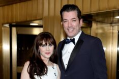 Zooey Deschanel and Jonathan Scott attend SNL50: The Anniversary Special in New York City, February 2025.