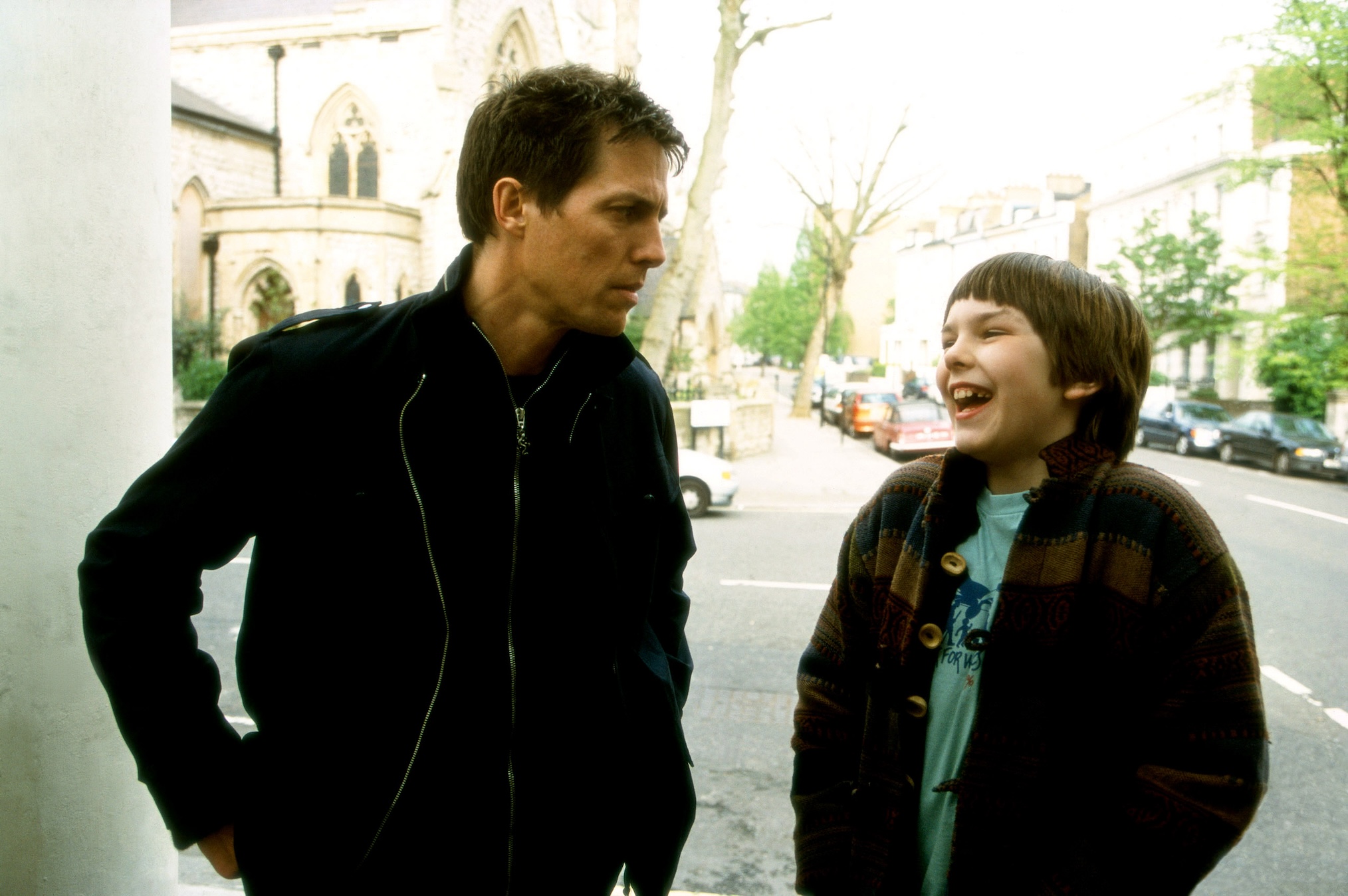Hugh Grant, Nicholas Hoult in 2002's 'About a Boy'
