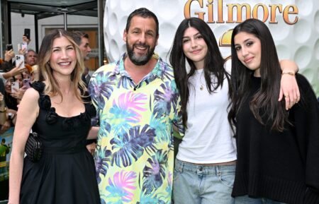 Jackie Sandler, Adam Sandler, Sunny Sandler and Sadie Sandler attend the Happy Gilmore 2 World Premiere at Jazz at Lincoln Center