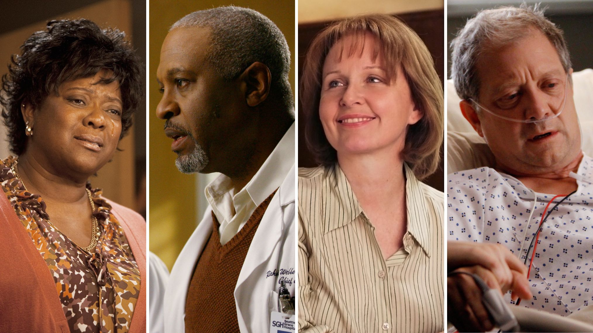 Loretta Devine as Adele, James PIckens Jr. as Richard, Kate Burton as Ellis, and Jeff Perry as Thatcher on 'Grey's Anatomy'