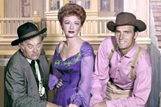 Milburn Stone, Amanda Blake, Dennis Weaver in Gunsmoke