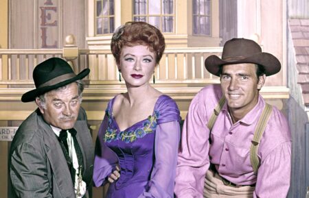 Milburn Stone, Amanda Blake, Dennis Weaver in Gunsmoke
