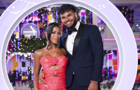 LOVE ISLAND USA -- Episode 736 -- Pictured: (l-r) Amaya Espinal, Bryan Arenales