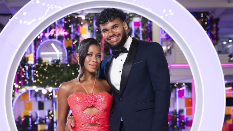 Amaya Espinal, Bryan Arenales in the 'Love Island USA' Season 7 finale