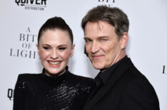 Anna Paquin and Stephen Moyer attend 'A Bit Of Light' New York Screening at Crosby Street Hotel on April 03, 2024 in New York City.
