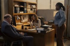 John Carroll Lynch as Thomas Laffont, Maggie Q as Renée Ballard, and Courtney Taylor as Samira Parker — 'Ballard'