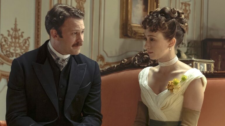 Ben Lamb and Taissa Farmiga in The Gilded Age Season 3 Episode 4