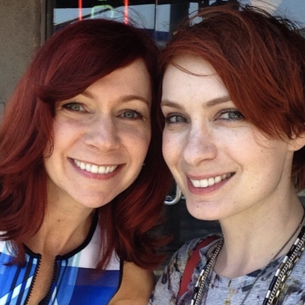 Carrie Preston and Felicia Day pose for a selfie in an Instagram post on Day's account.
