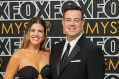 Siri Pinter and Carson Daly attend the 75th Primetime Emmy Awards at Peacock Theater on January 15, 2024