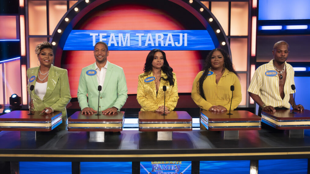 Taraji P. Henson and her team on 'Celebrity Family Feud'