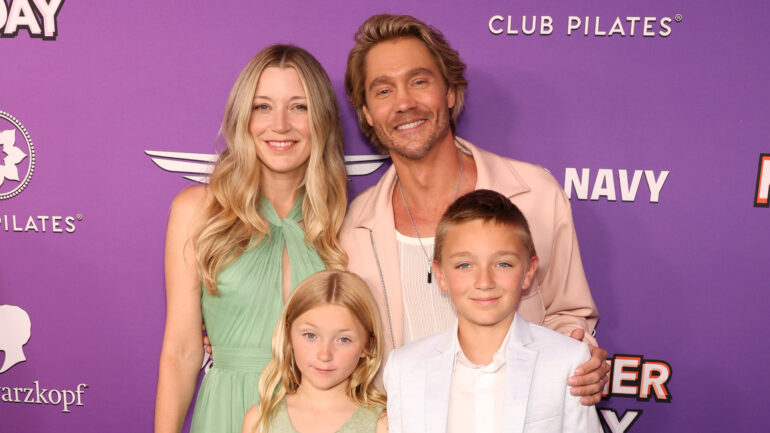 Sarah Roemer and Chad Michael Murray with family attend the Freakier Friday Los Angeles Premiere at El Capitan Theatre in Los Angeles, California