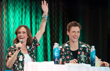 Nikki Deloach and Andrew Walker in 'Christmas at Sea'