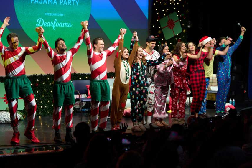 Paul Campbell, Tyler Hynes, Andrew Walker, Nikki DeLoach, Sarah Drew, Benjamin Ayres, Taylor Cole, Erin Cahill, Kimberley Sustad, Wes Brown, Jonathan Bennett on 'Christmas at Sea'