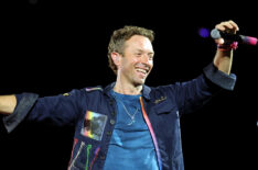 Chris Martin of Coldplay performs on a stop of the band's Music of the Spheres world tour