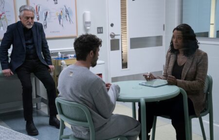 Joe Mantegna as David Rossi, Zach Gilford as Elias Voit and Aisha Tyler as Dr. Tara Lewis — 'Criminal Minds: Evolution' Season 18 Episode 3 